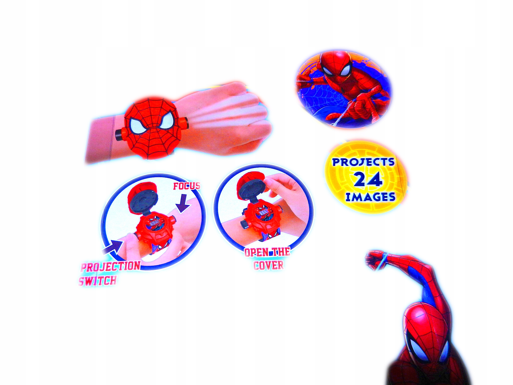zegarek na rękę SPIDERMAN + projektor 24 slajd 2w1 Kod producenta NO.336