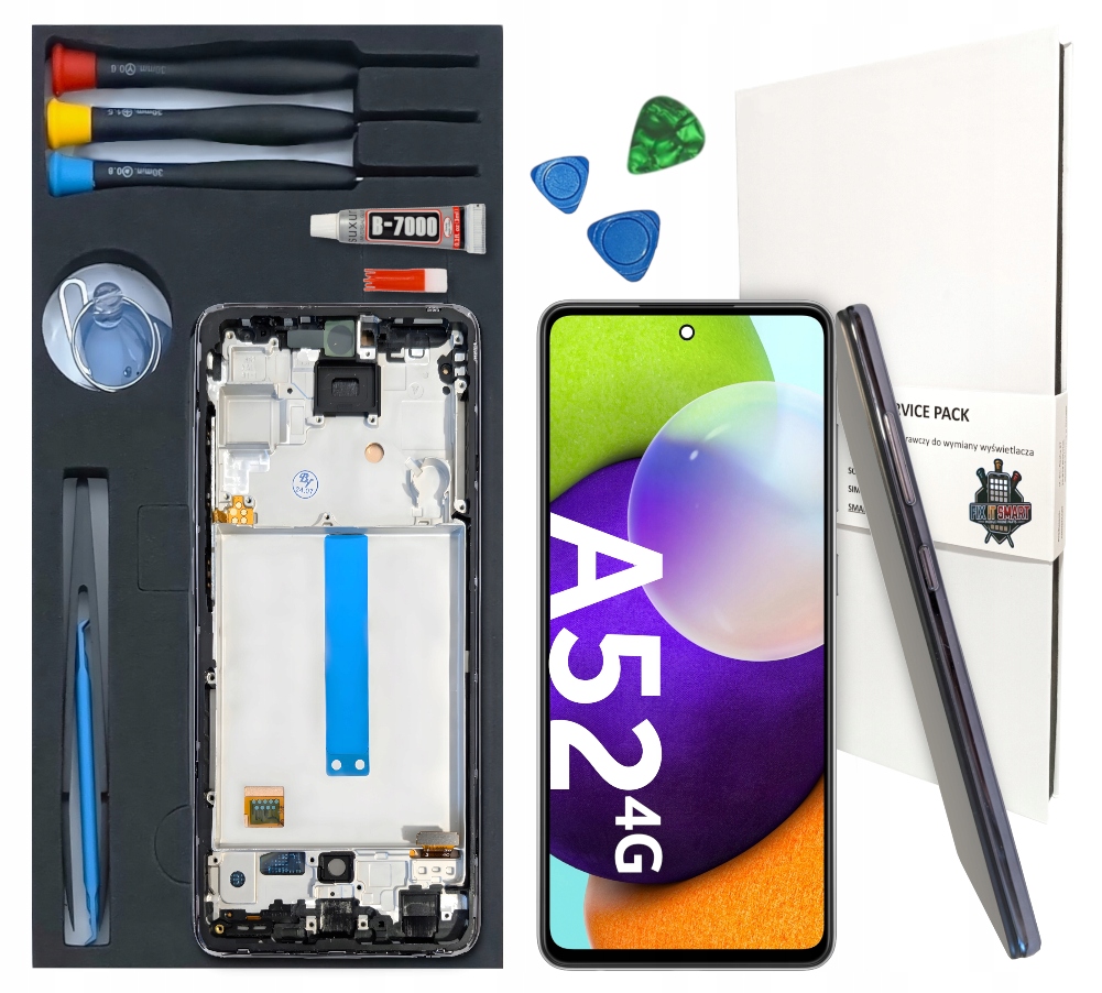 LCD displej Pro Samsung Galaxy A52 4G Incell Rámeček Černá Výměnná Sada