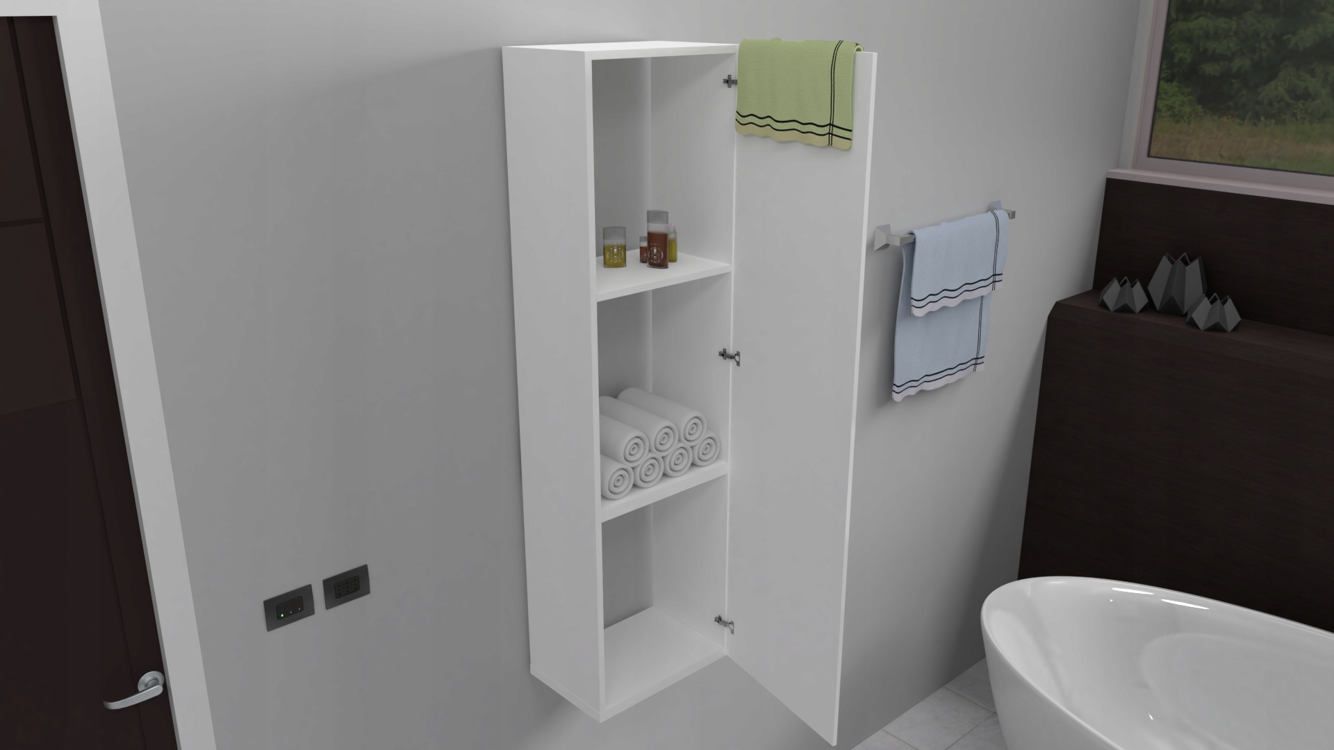 SŁUPEK ŁAZIENKOWY WISZĄCY BIAŁY MAT 120X30X20 - wysyłka w całości. Kod producenta L120