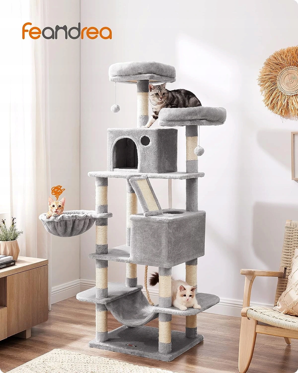 Levně Škrabadlo pro kočku 168 cm šedé