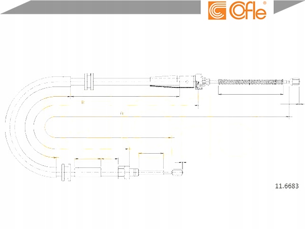 трос тормоза ручного renault Cofle