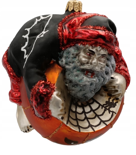 BOMBKI CHOINKOWE SZKLANE Mikołaj na bombce 11x10cm Marka inna