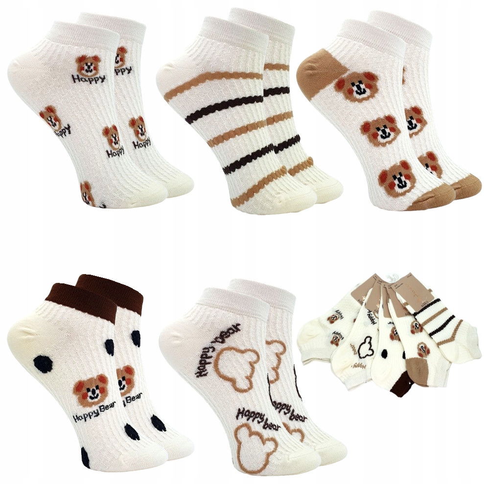 Skarpetki damskie bambusowe wielokolorowe zestaw 5 par