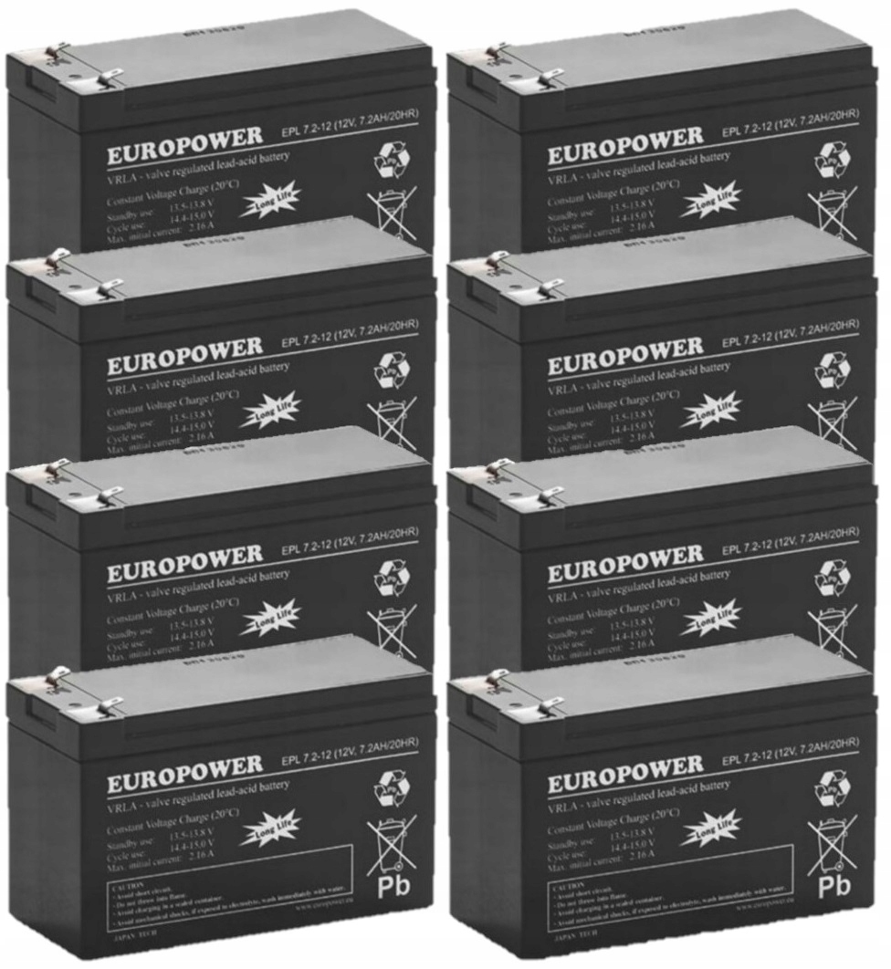 TBC33 Baterie Zestaw Akumulatorów Ups Apc Eaton Powerwalker 8x Epl 7,2-12