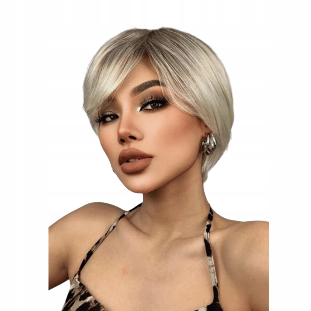 Paruka syntetické vlasy krátké světlé platinové blond pixie SS174 Dárek