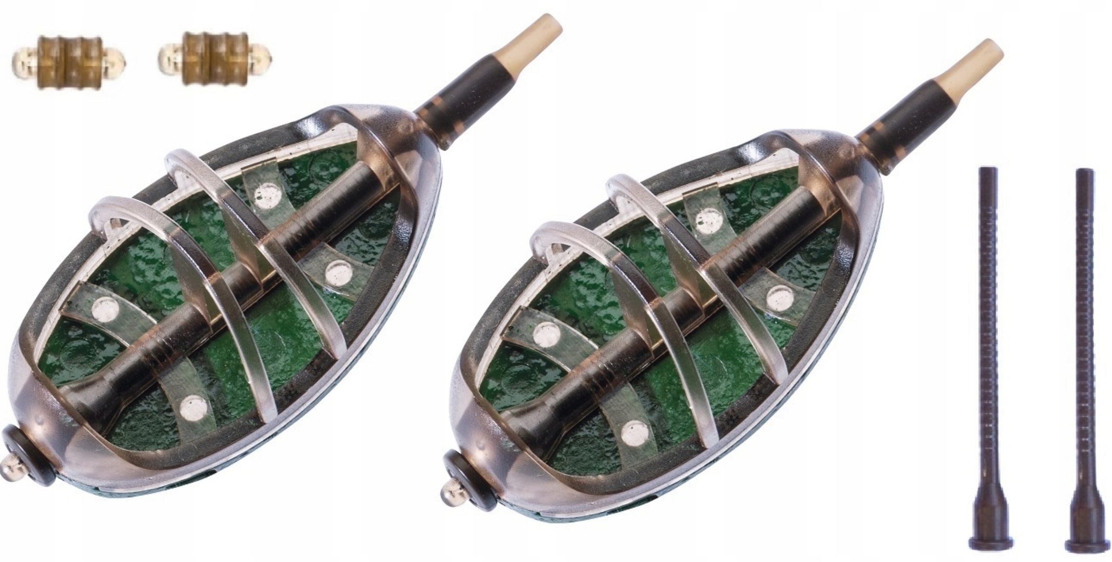 Zestaw Wędkarski Feeder Koszyczkowy 2 Koszyki 60g 2 rurki 2 łączniki