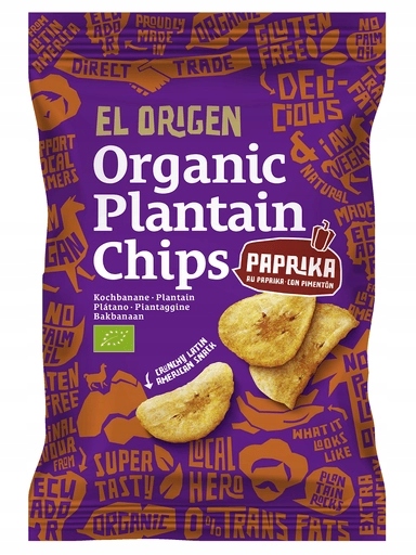 4x El Origen Chipsy s paprikovou plantáží, bezlepkové, Bio 80 g