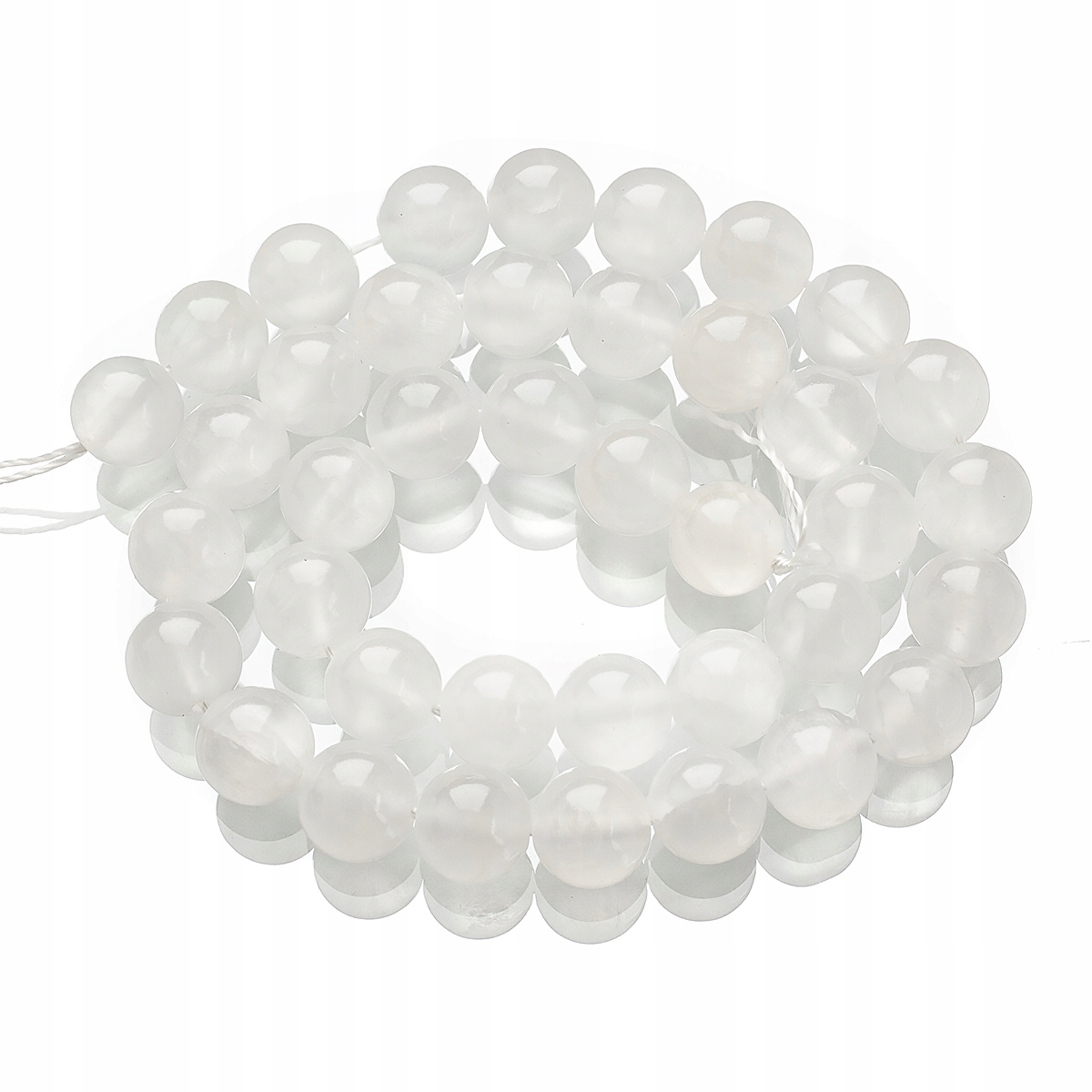 Korálky Přírodní Selenit, Kulaté, 10mm, cca 38ks/38 Cm/nic