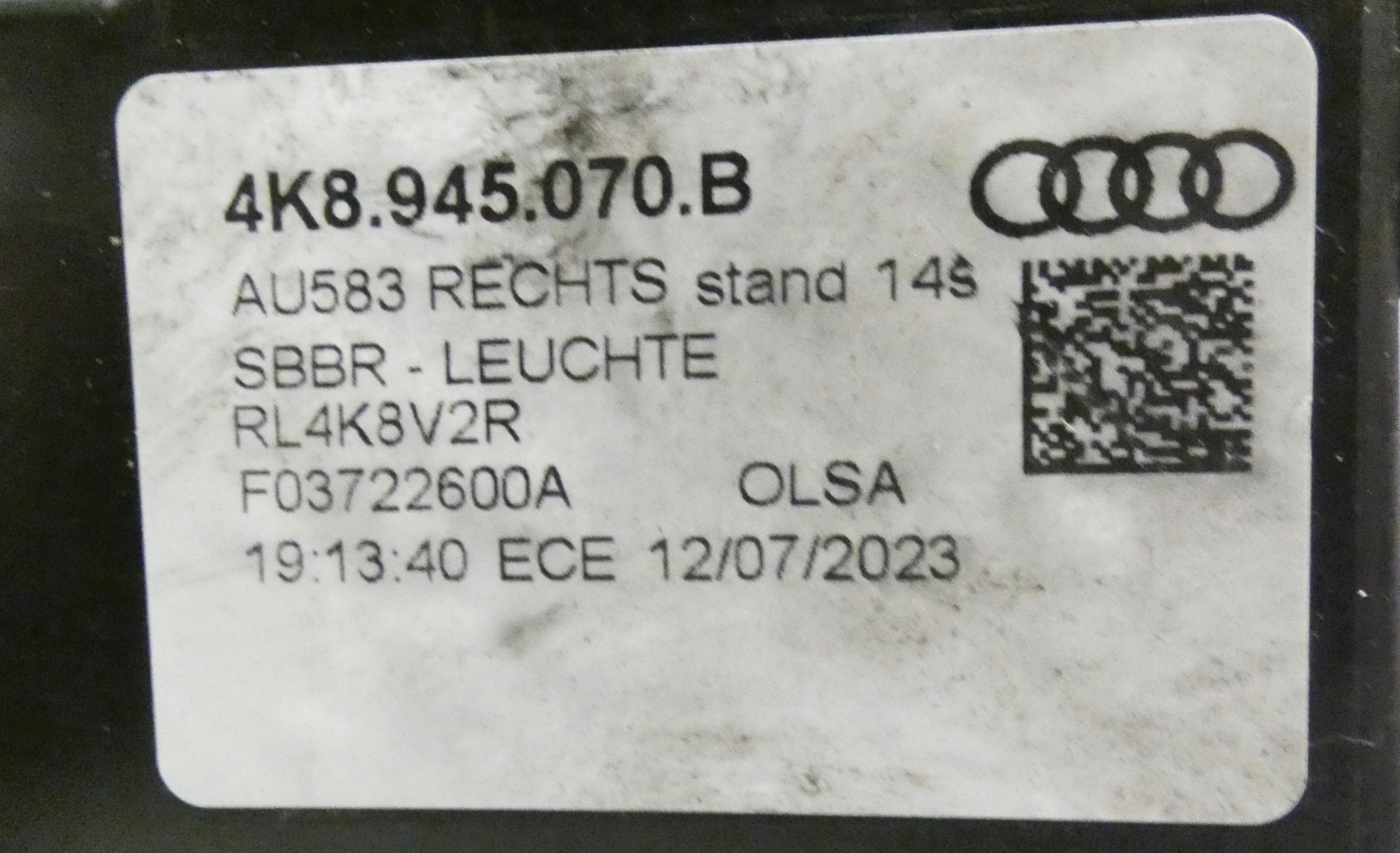 AUDI A7 4K8945070B light right rear part rear LED