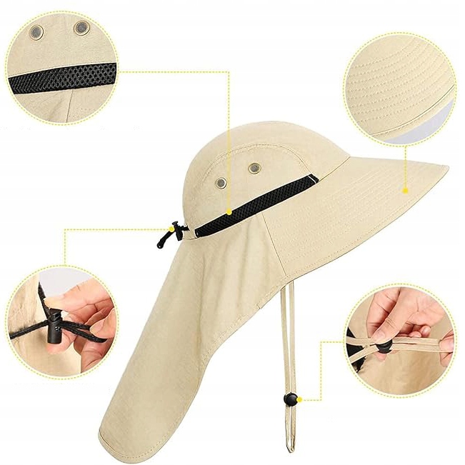 CZAPKA MĘSKA CZAPKA PRZECIWSŁONECZNA Z OCHRONĄ UV SAFARI BOONIE CZAPKA Z SZEROKIM rondem Kod producenta hat