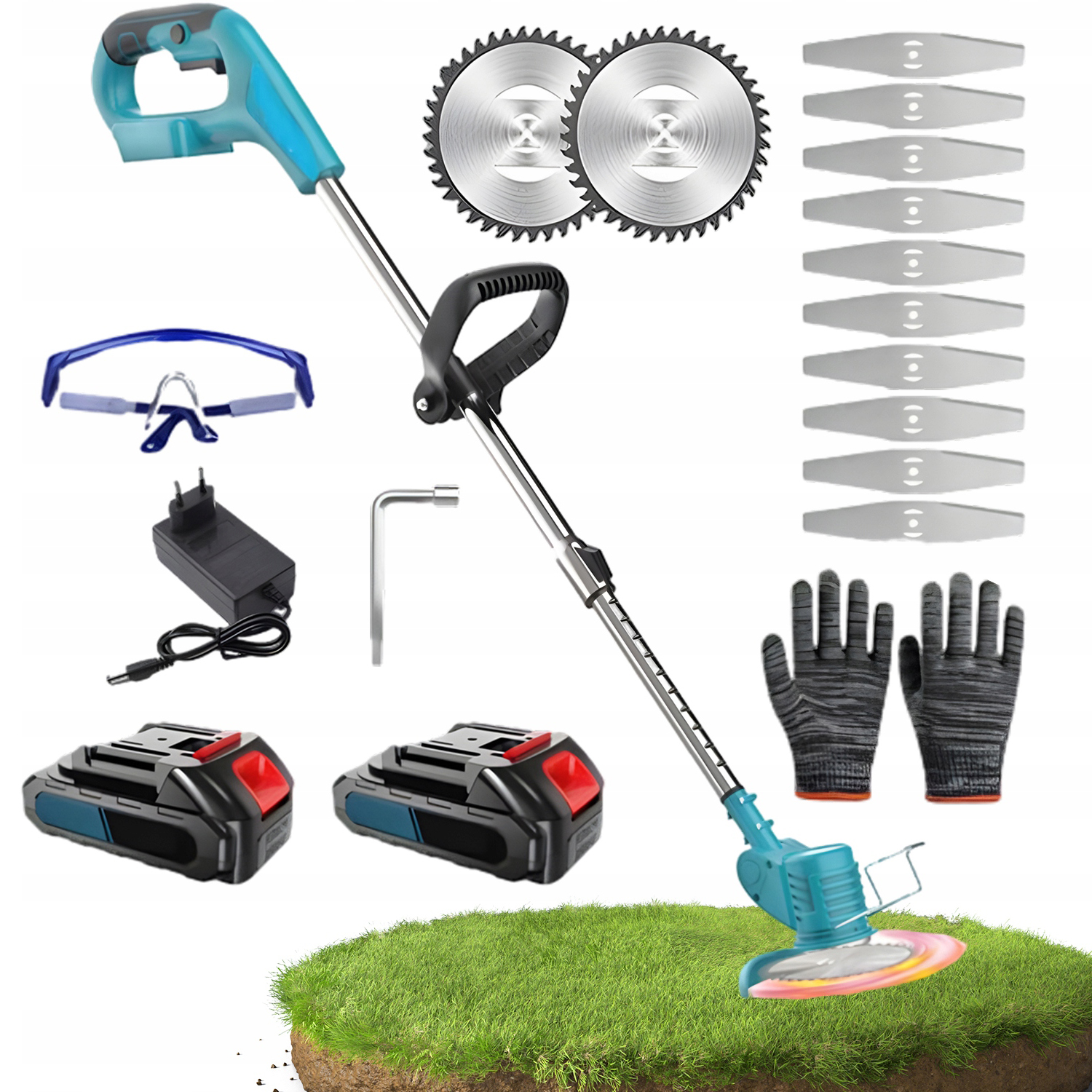 Sada Vyžínačů Křovinořez Akumulátorový Vyžínač Kotoučů Vlasce 2AKU 18V