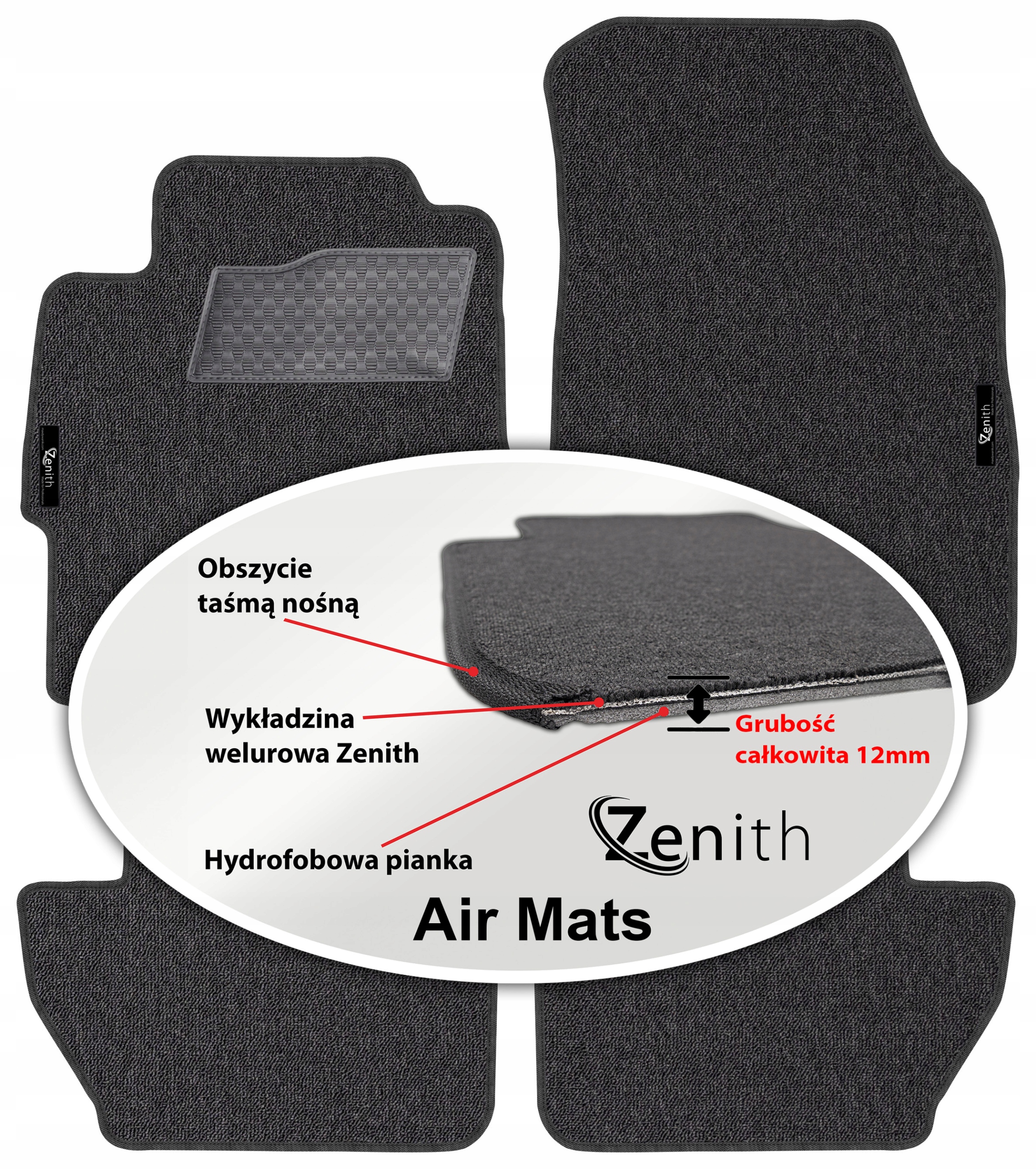 Ford Ka+ Hatchback 2016-2019 Velurové koberce do auta Zenith Air Mats