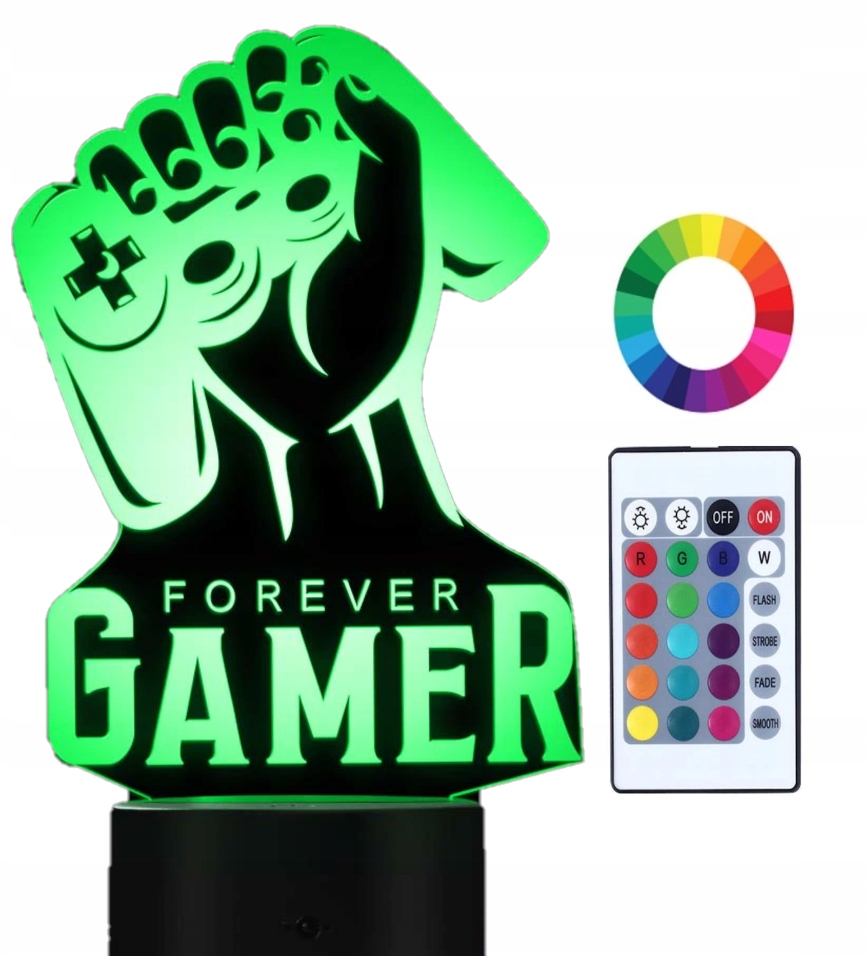 

Lampka Nocna 3D Led Dla Gracza Forever Gamer Imię
