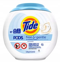 Levně Univerzální prací Kapsle Tide Free & Gentle 57 Kusů