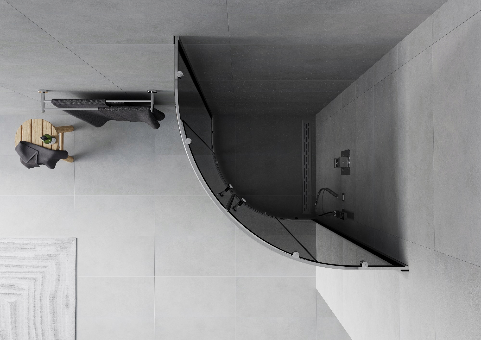 MEXEN RIO KABINA PRYSZNICOWA PÓŁOKRĄGŁA GRAFIT 70 x 70 CM CHROM Marka Mexen