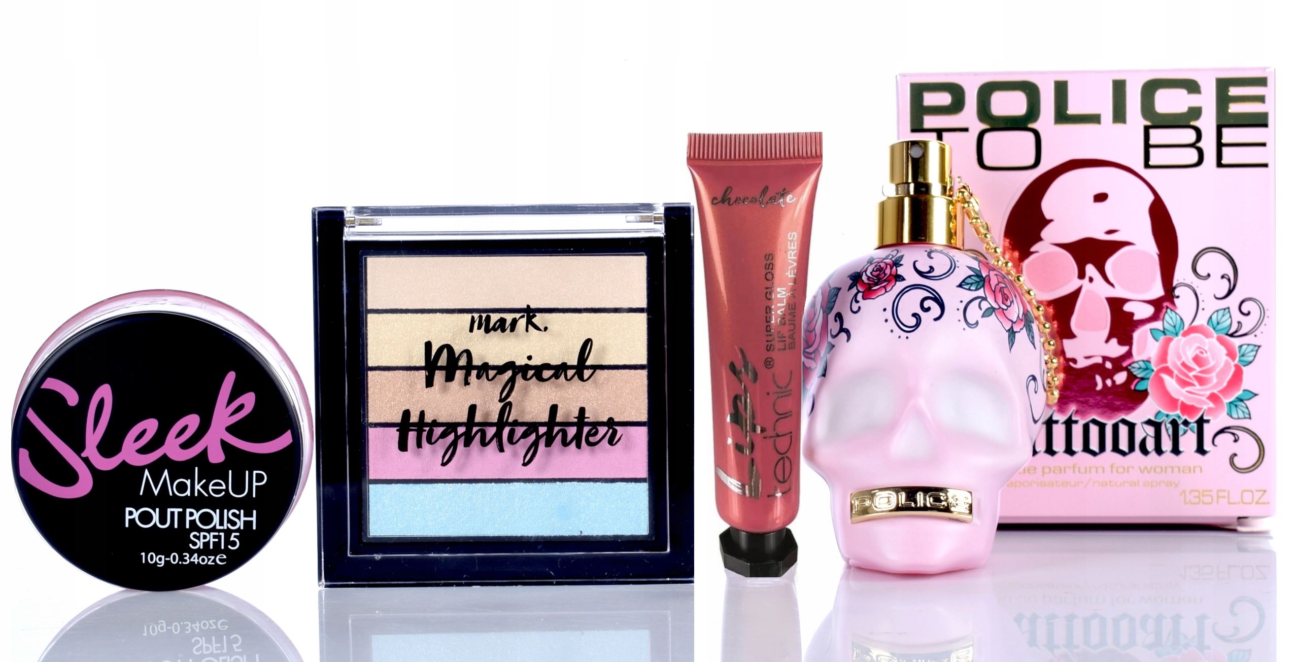 ZESTAW KOSMETYKÓW DO MAKIJAŻU DLA NASTOLATKI ROZŚWIETLACZ PERFUMY + GRATIS