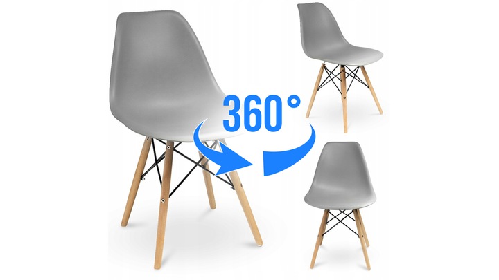 KRZESŁO SKANDYNAWSKIE do KUCHNI salonu JADALNI Kolor obicia odcienie szarości