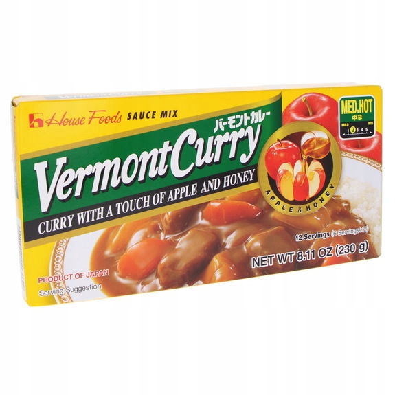 

Japońskie Vermont Curry śr. ostre jabłko miód 12p.