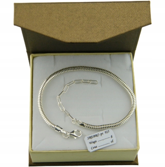 

Modna Bransoletka Modułowa Baza Bead Charms Srebro