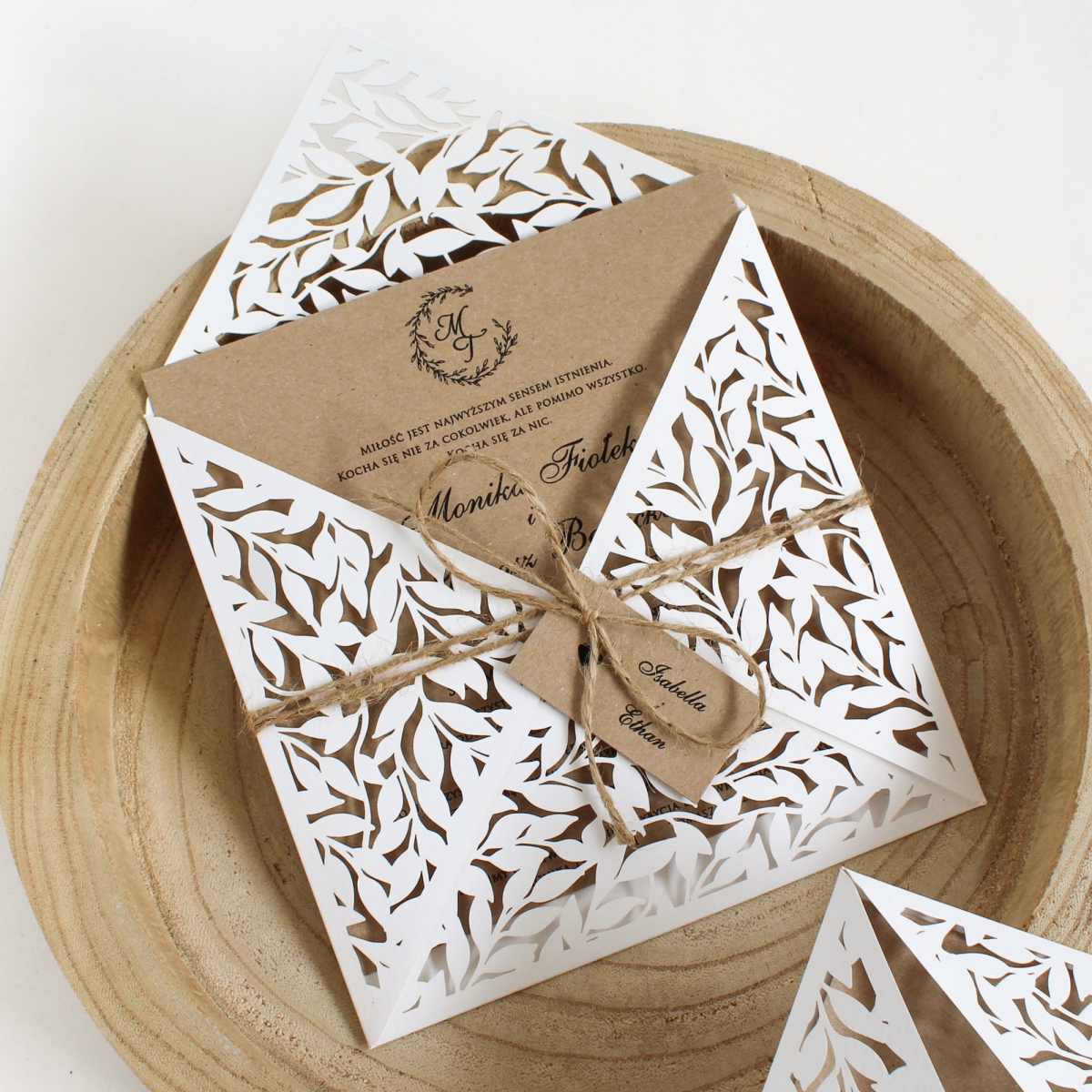 zaproszenia ślubne eko rustykalne boho PRÓBKA