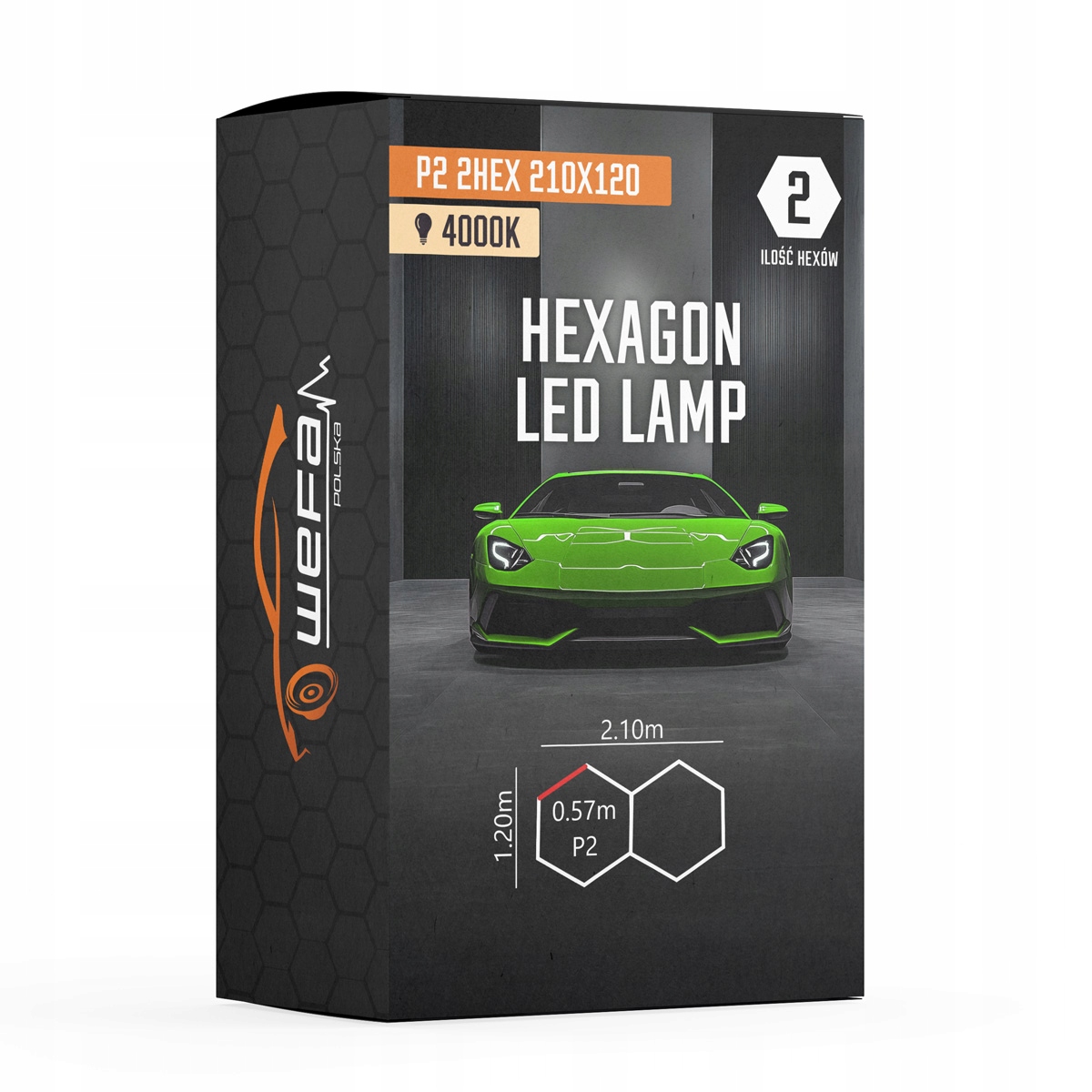 Led lampa Hq Hexagon P2 2HEX 120x210 Medová Plástev Dílna Garáž Obývací pokoj