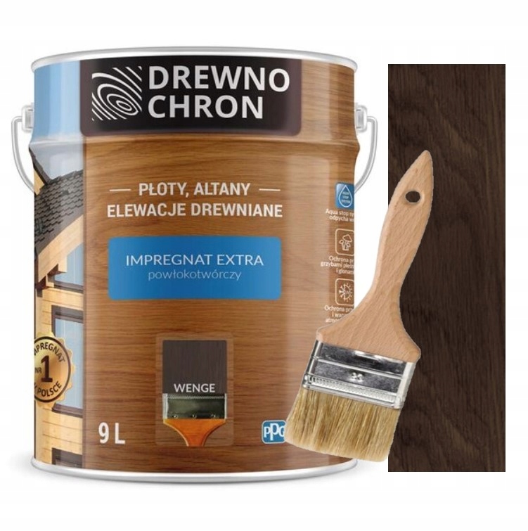 

Drewnochron Impregnat Extra 9L Wenge Pędzel