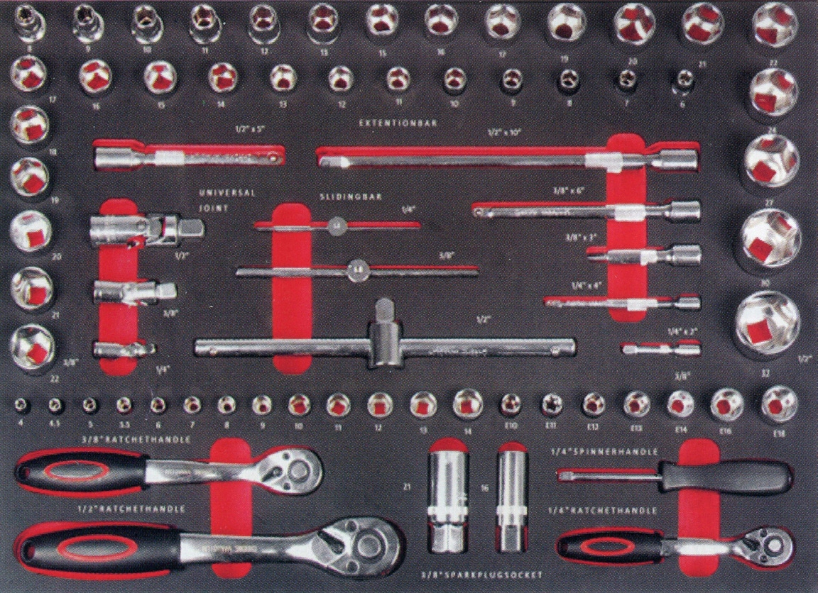 SPIN wózek narzędziowy 05.088.50-EVA/196 elementów Wyposażenie w zestawie Tak