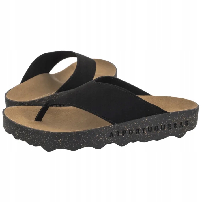 Žabky Asportuguesas Cami L Eco Sued Black P018223000 Černé