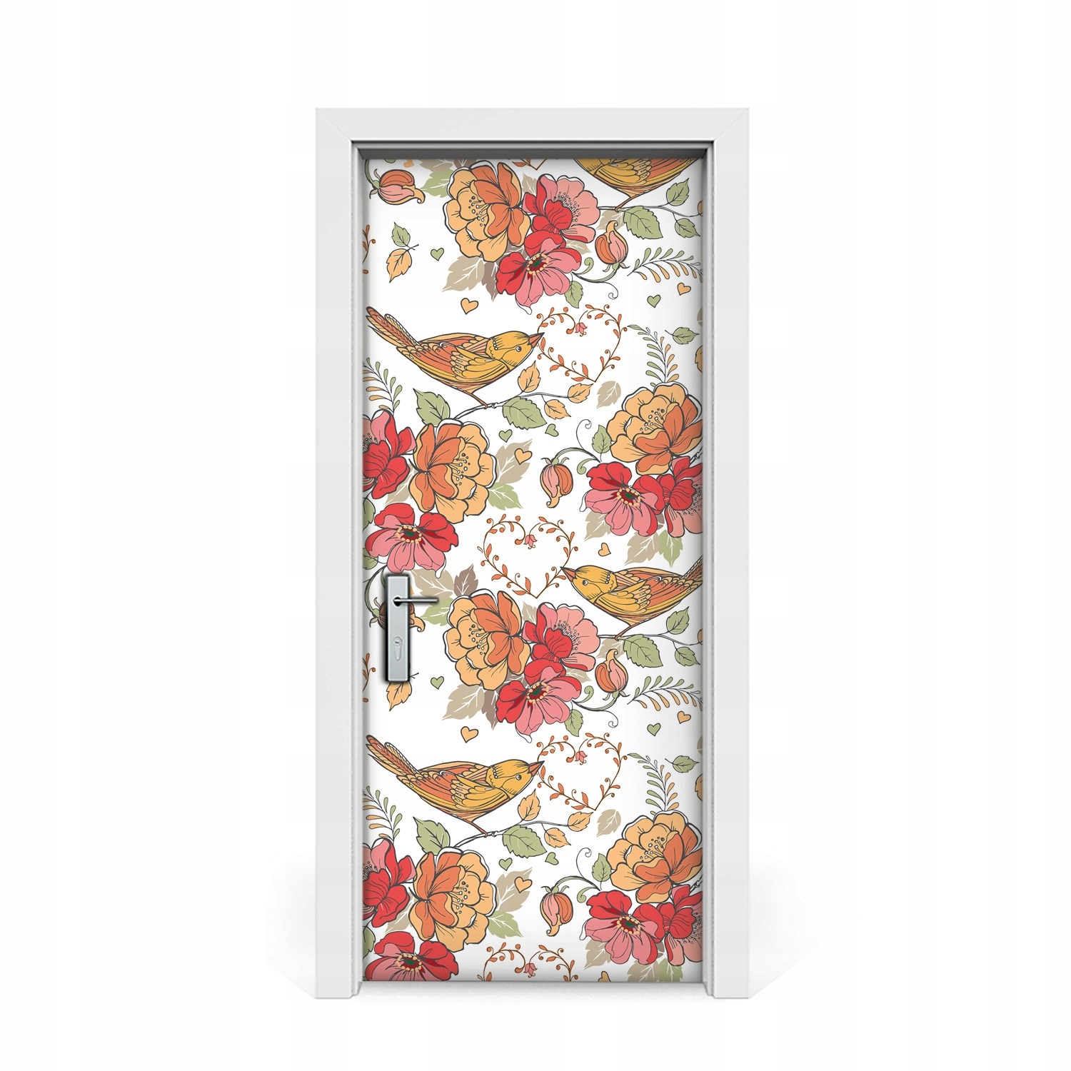 

Naklejka na drzwi okleina Ornament ptaki 85x205