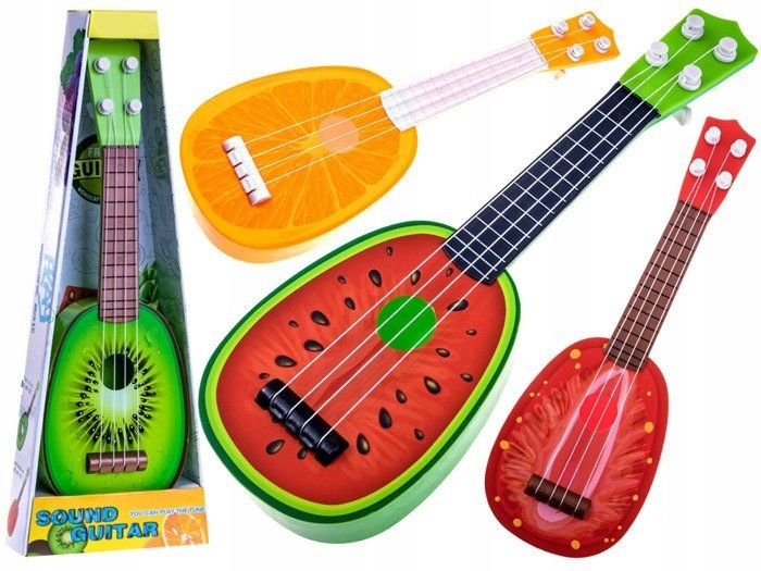 OWOCOWA GITARA UKULELE `GITARKA DLA DZIECI ANANAS...
