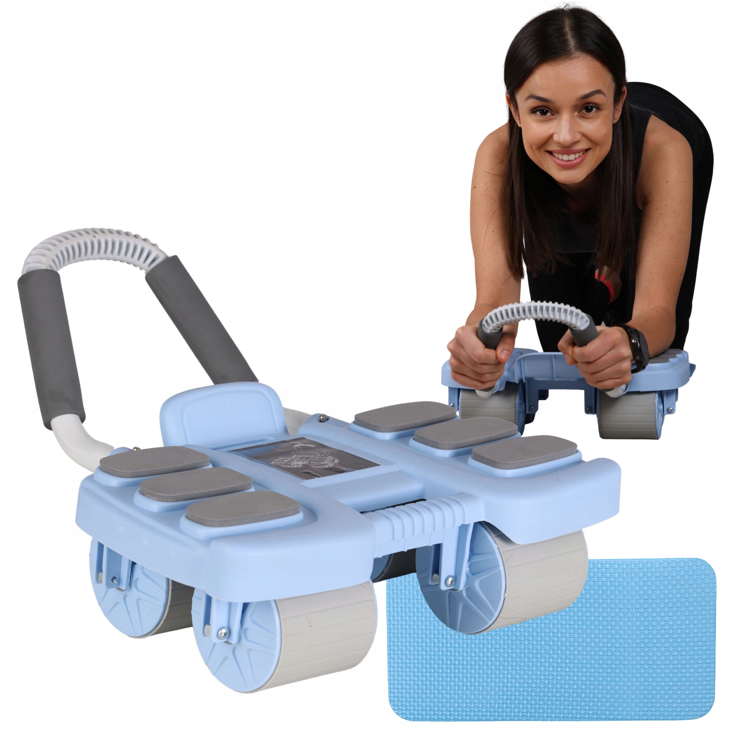 Ab roller pro trénink břišních svalů s odrazem, stabilní kolečko