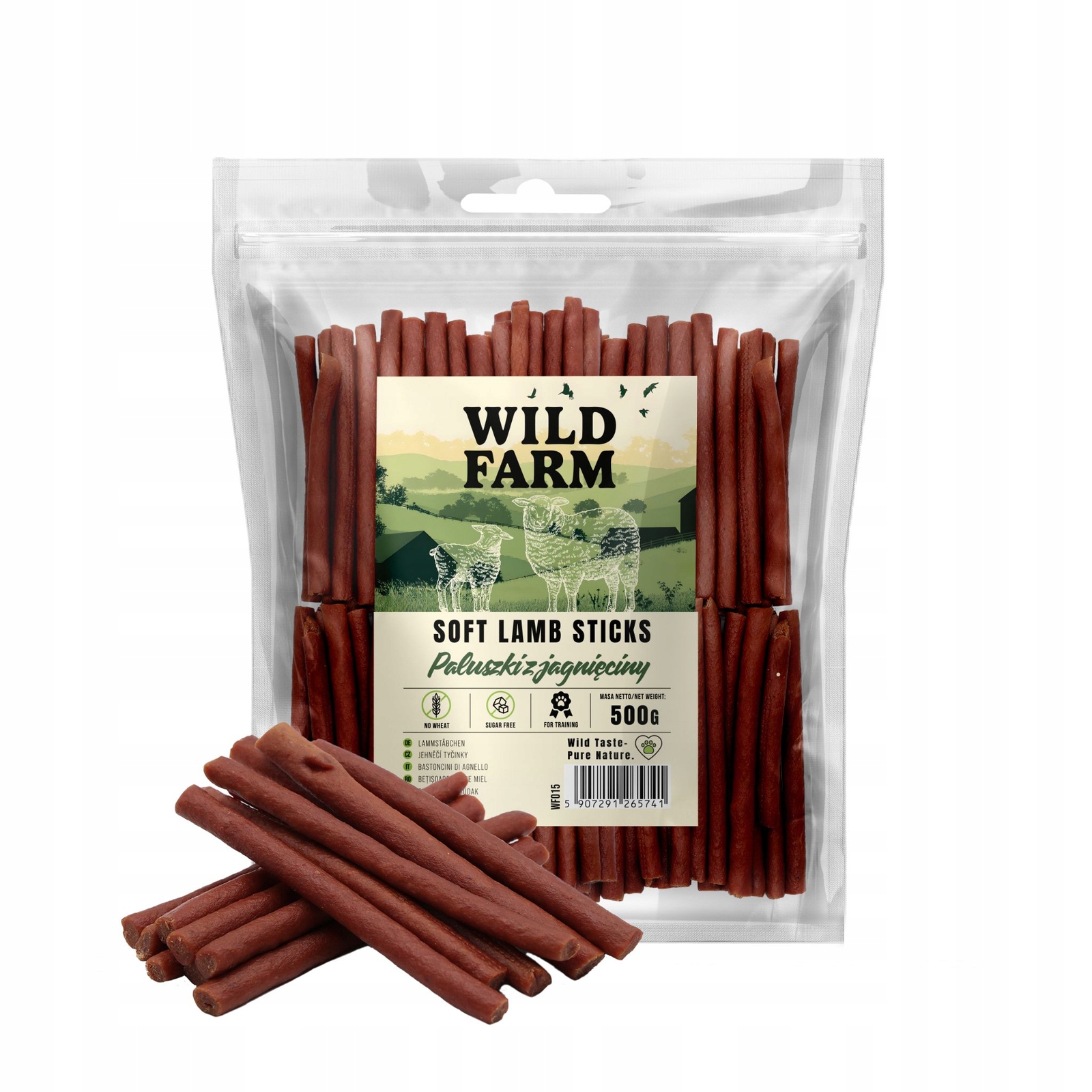 Wild Farm Tyčinky z jehněčího masa Psí Pamlsek 500 g