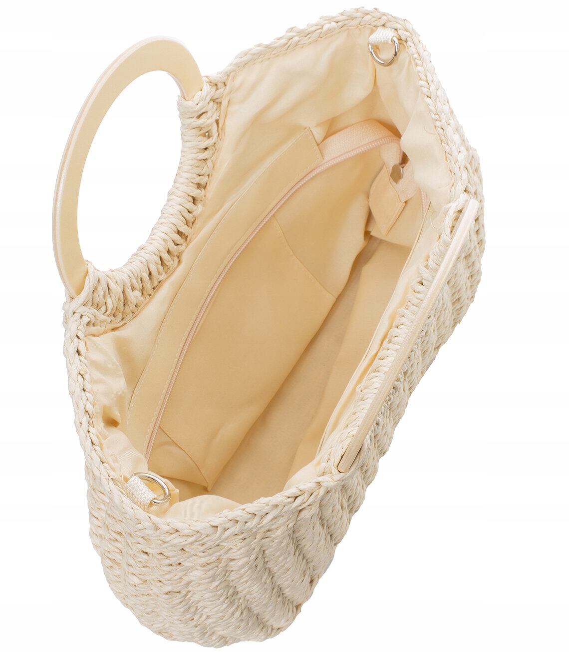 Torba torebka koszyk sztywna pleciona Letnia Pojemna Usztywniana Styl miejski