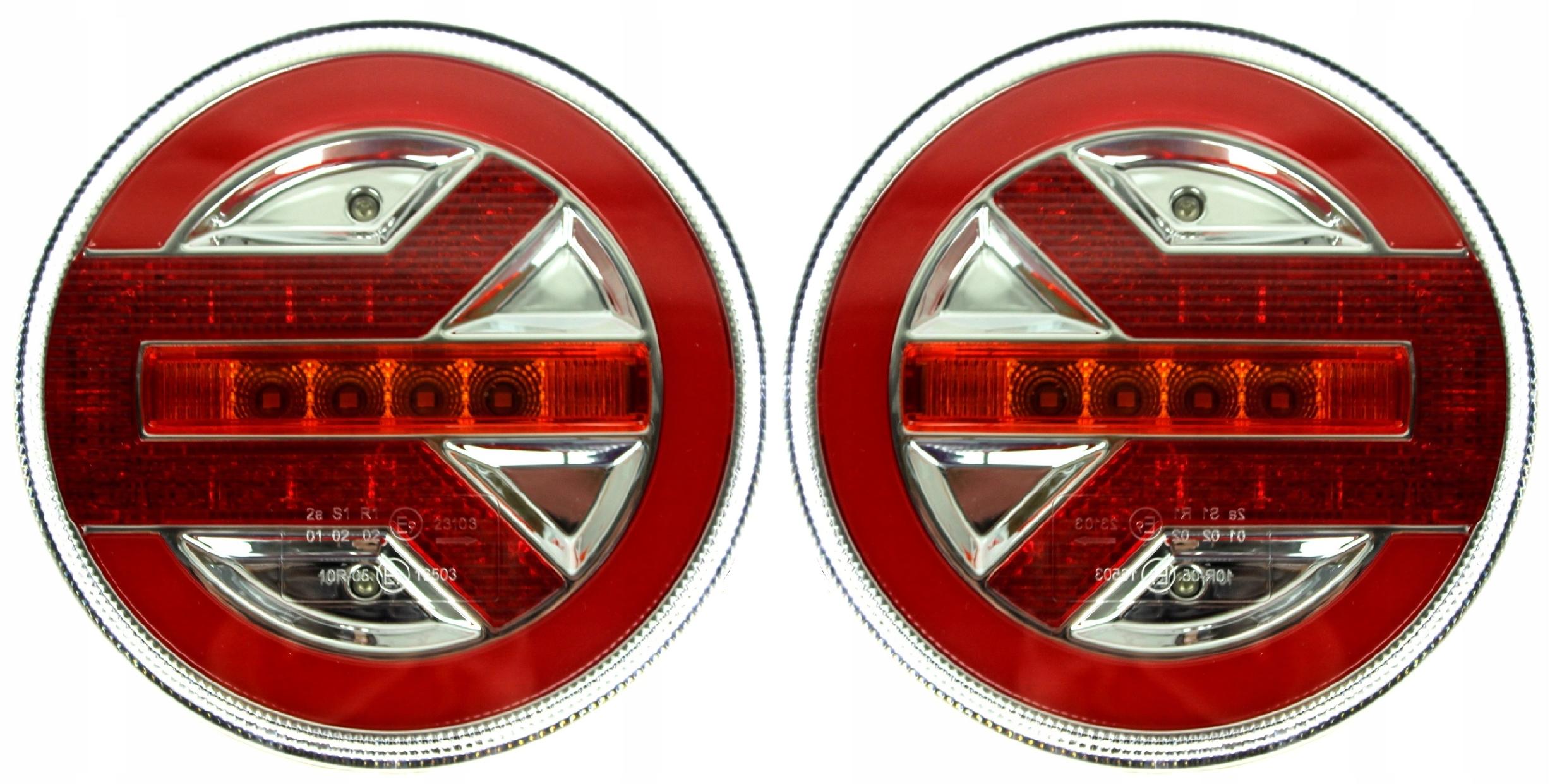 Led Kombinovaná Zadní Lampa Kulatá Neonová 12/24V Pár