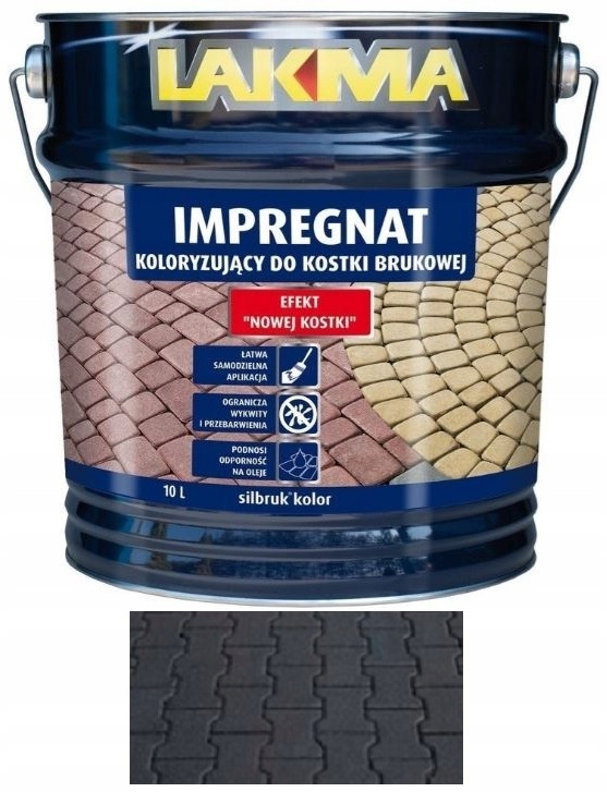 Lakma Silbruk Kolor Impregnat Do Kostki Brukowej Betonu Antracyt 10L