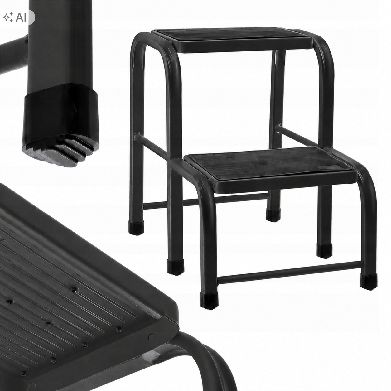 Stolička Plošina Schody Pevný Kovový Žebřík Se Schůdkem 150 kg
