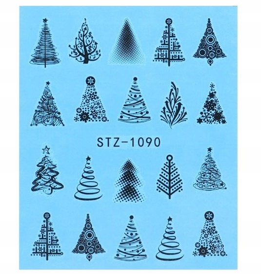 

Naklejki wodne paznokcie choinki świąteczne D101