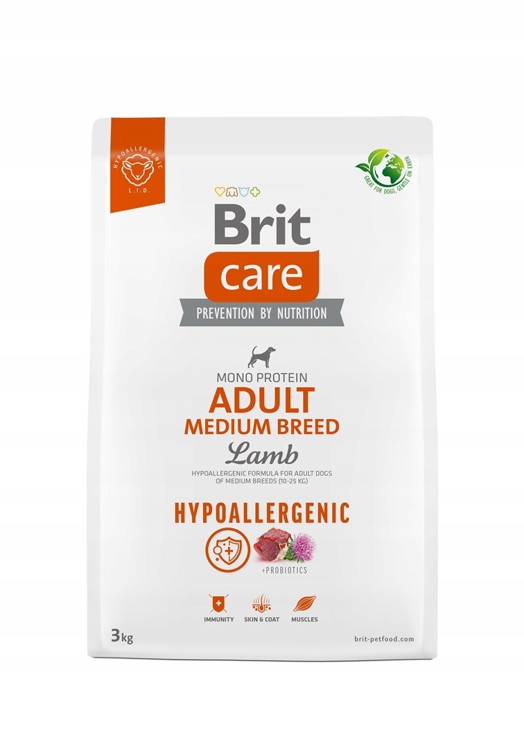 Levně Brit Care Hypoallergenic Adult Medium Breed Lamb – suché krmivo pro psy – 3