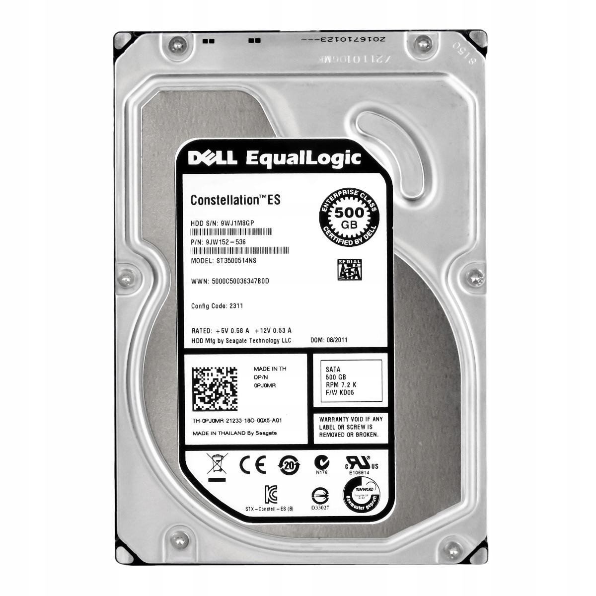Dell 0PJ0MR 500GB 7.2K 32MB Sata II 3.5'' ST3500514NS