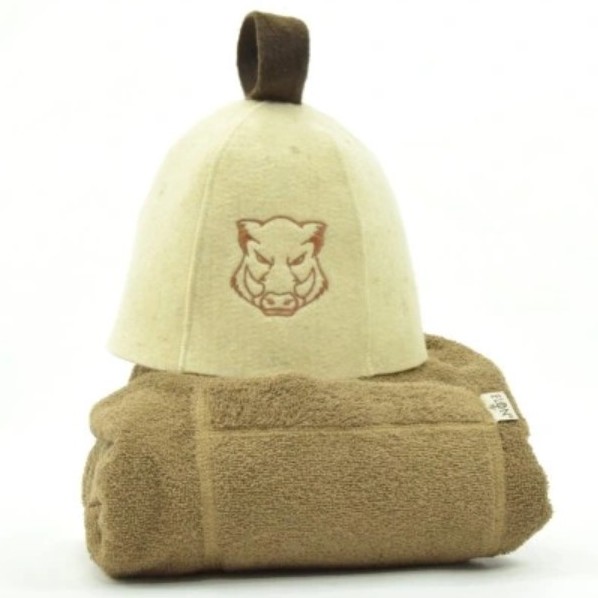 

Ręcznik kilt, czapka -zestaw męski do sauny XL