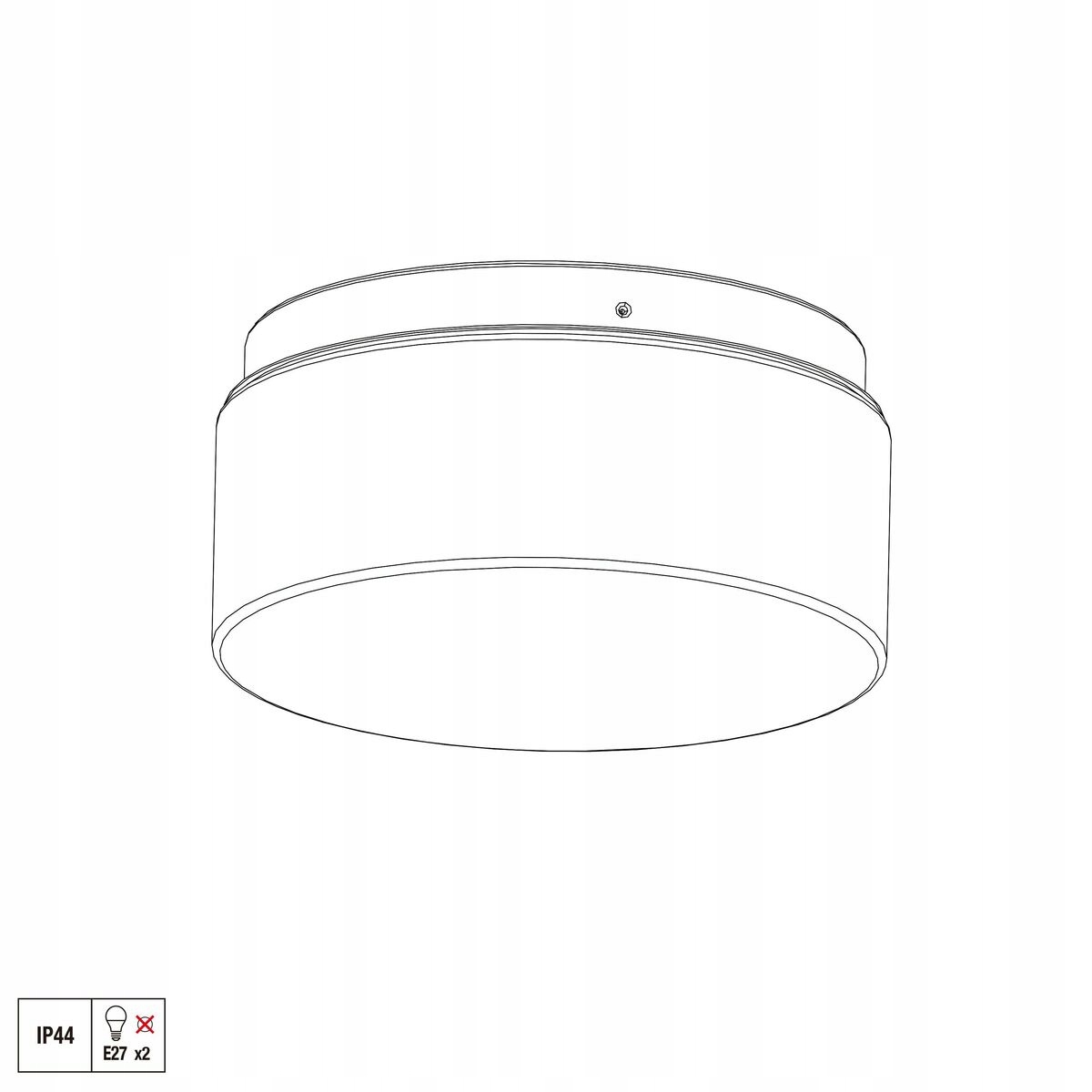 Plafon łazienkowy IP44 25 cm biały 2 x E27