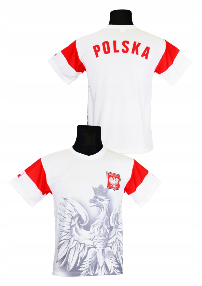 KOSZULKA KIBICA POLSKI Polska K03 cień orła r. XL Rękaw krótki rękaw