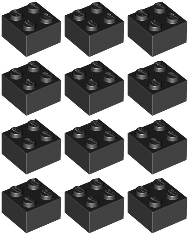 

Lego 3003 Klocek 2x2 czarny Nowy (15g) 12 szt.