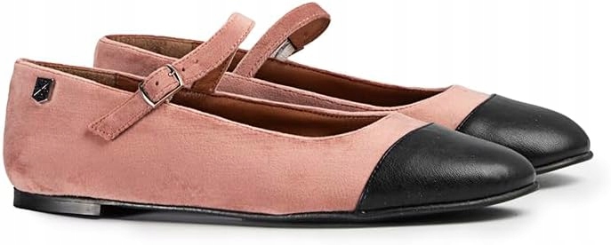 Popa Dámské Růžové Baleríny S Černou Špičkou 37 J3A
