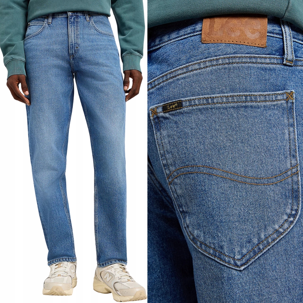 Lee Oscar Dark Days Blue Džins volné zúžené džínové kalhoty W32 L34