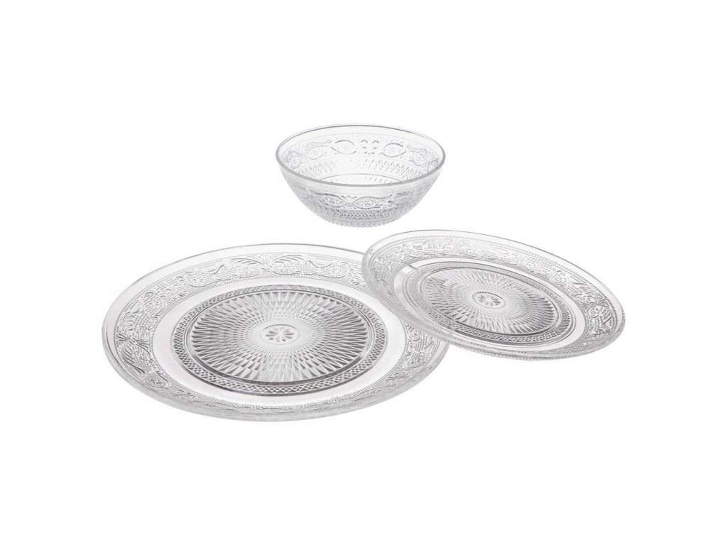 Jídelní souprava, 18 prvků, skleněná