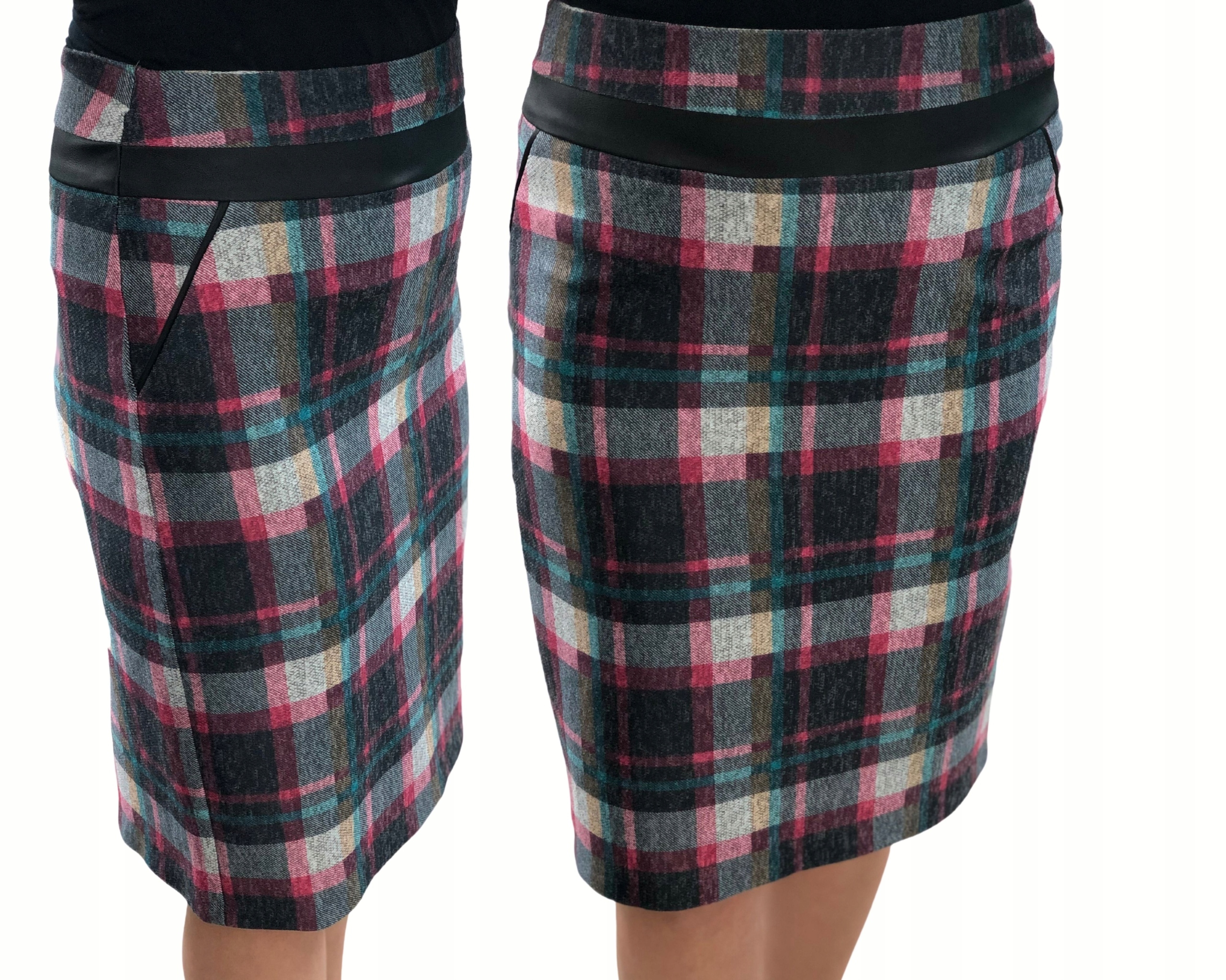 D1 SPÓDNICA LAKOSTA Z EKO SKÓRA R.38