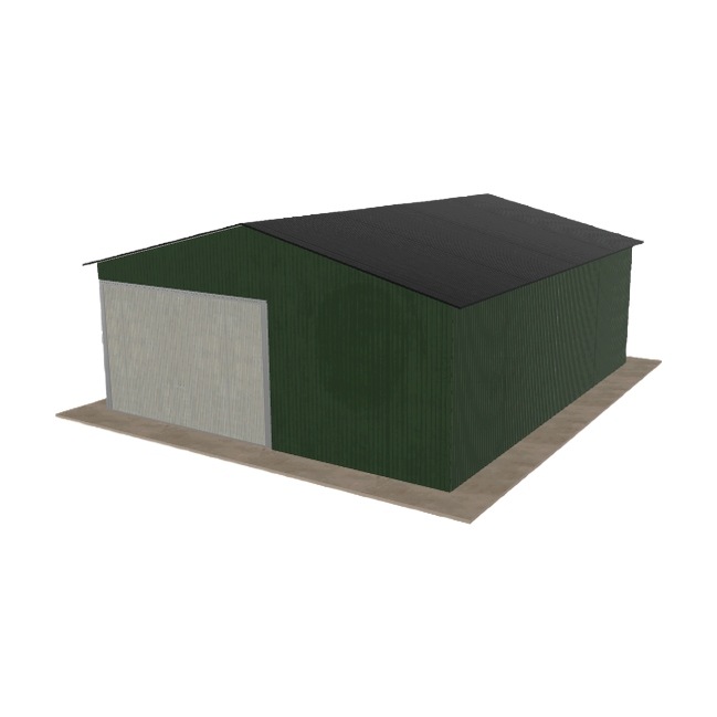 Plechová garáž 5.5x6.5 m jednopolohová, dvouspádová, zelená