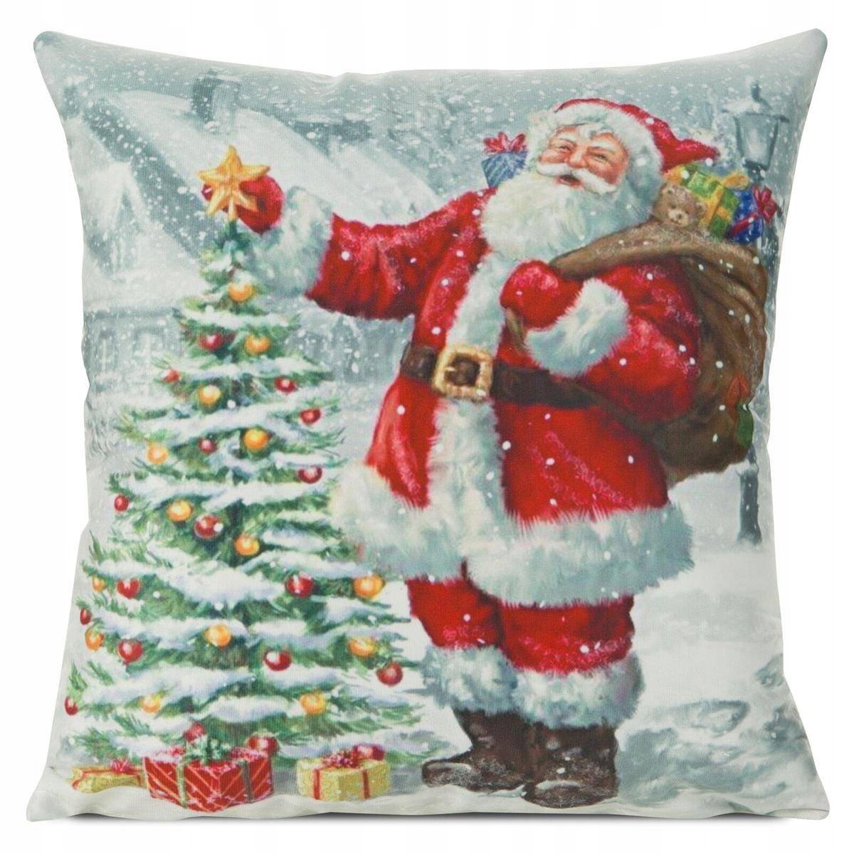 

Poszewka świąteczna na jaśka 40x40 Mikołaj Choinka