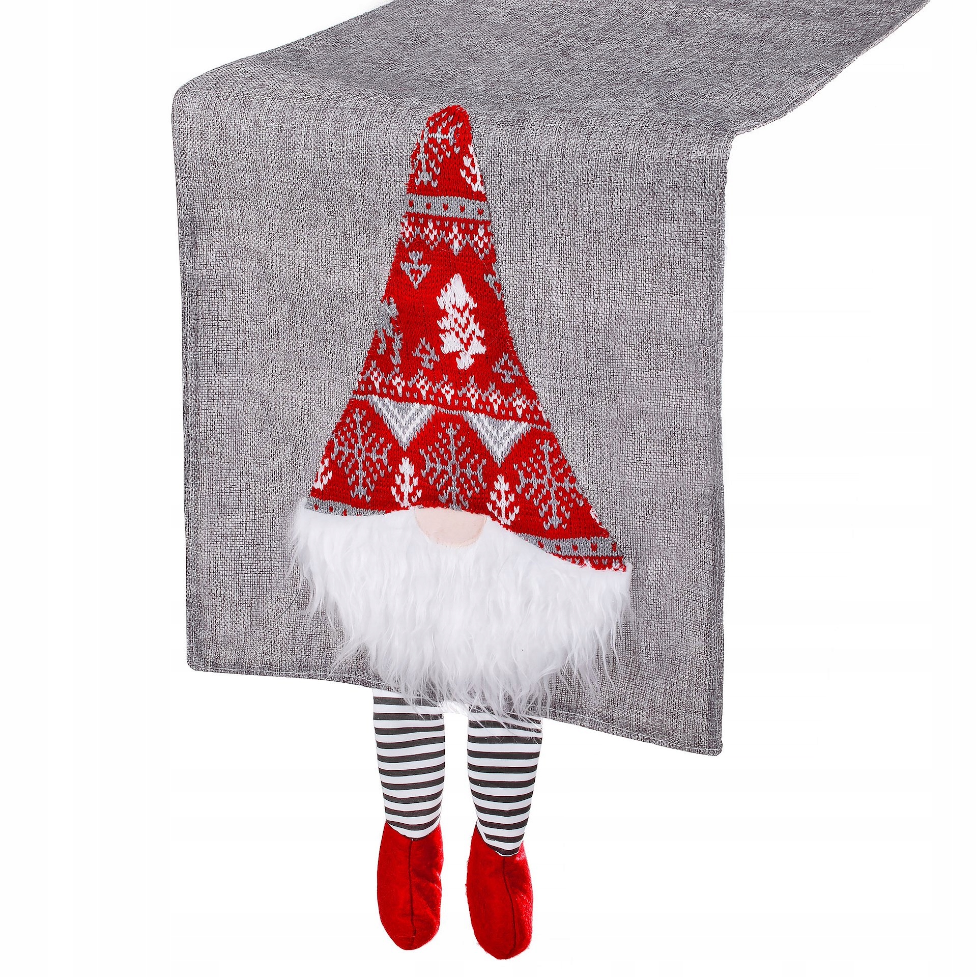 BIEŻNIK ŚWIĄTECZNY NA STÓŁ OBRUS ŚWIĘTA 180x33cm SKRZAT LEN LNIANY SZARY